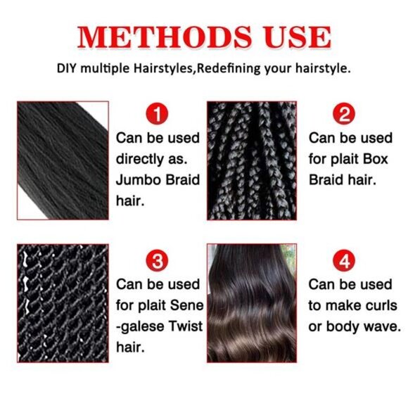 Pre-stretched Braids Hair Professional Itch Free Hot Water Setting Synthetic - Picture 5 of 8